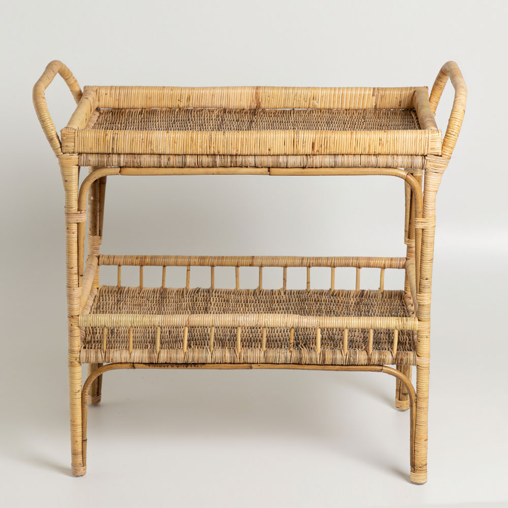 Carrinho de Bebidas Rattan Denin C96xL50xA92cm