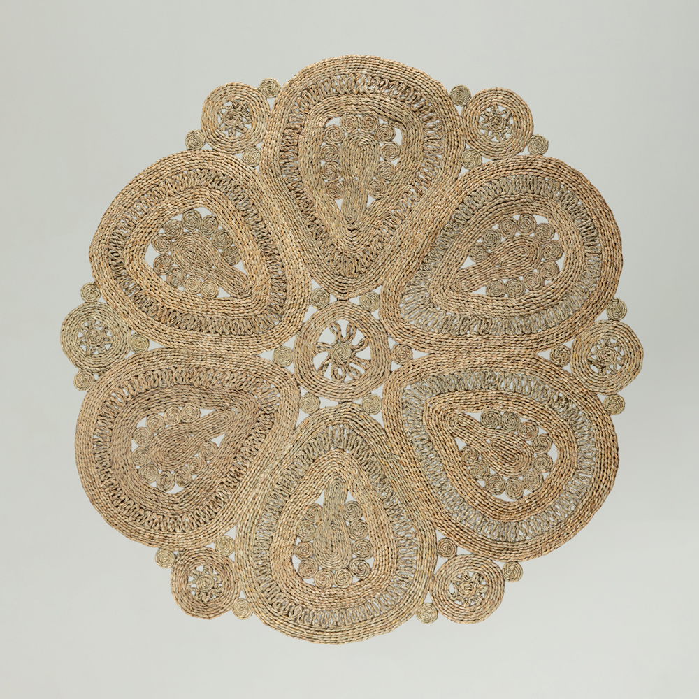 Tapete Fibra Mendong Natural Lunas - Ø:150  X A:05 CM