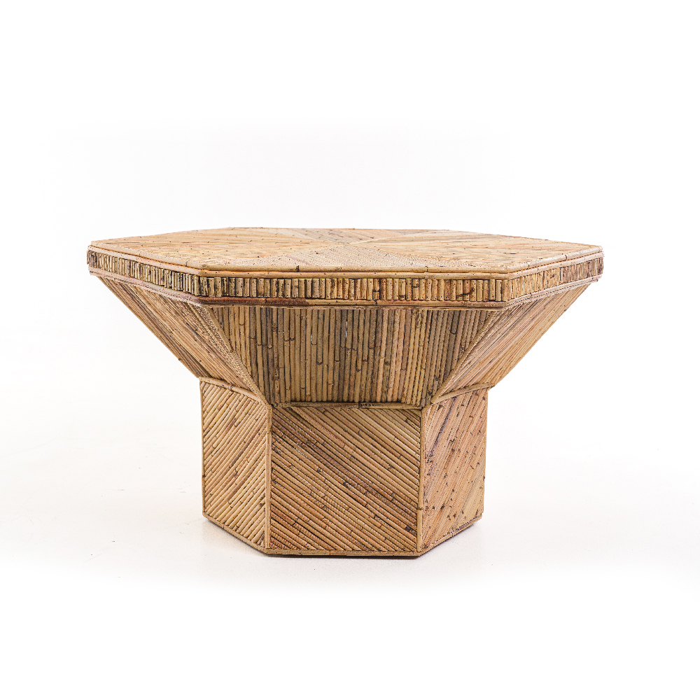 Mesa Rattan Hexagonal Paola Ribeiro 3  80x80x80 cm