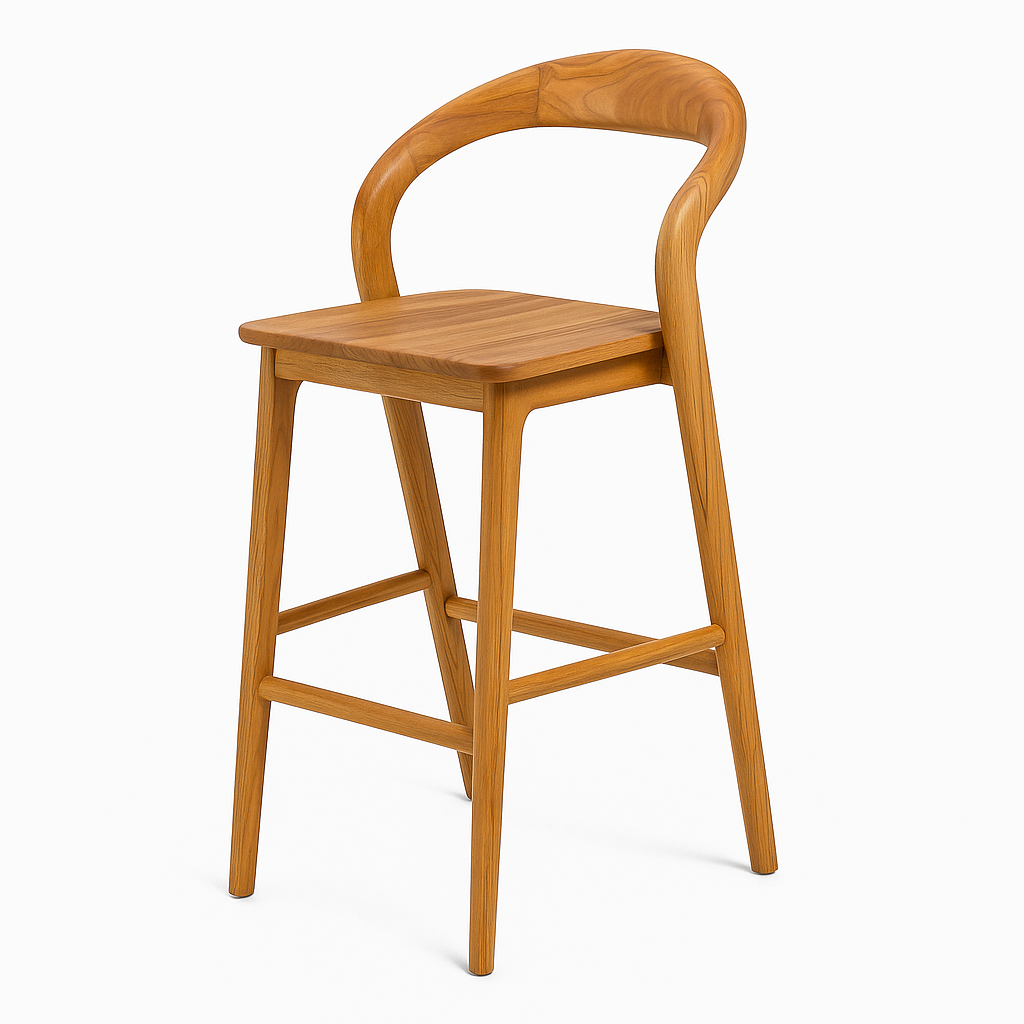 Banqueta Mandeira Teca Arna 50x52x90cm