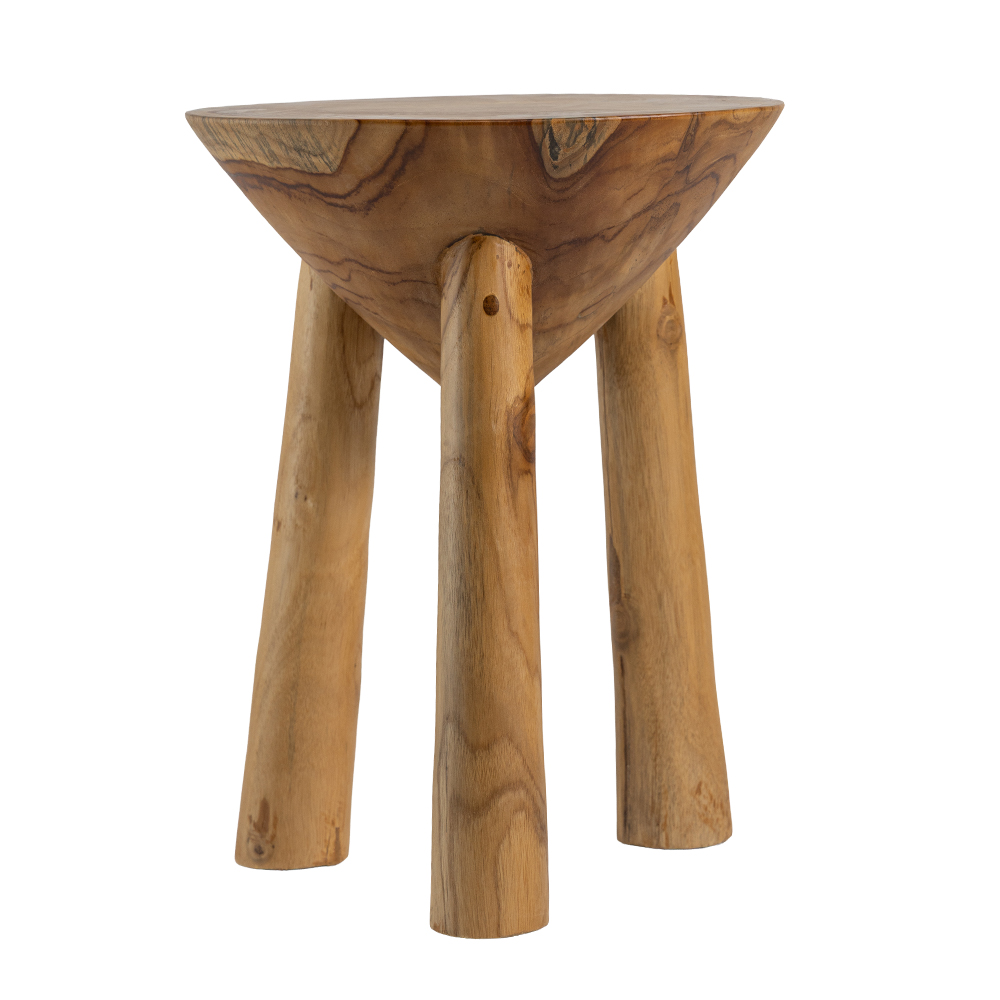 Mesa Lateral Madeira Teca Tukar Ø35xA45cm