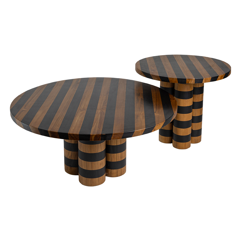 Mesa Centro Teca Saji Ø90XA40cm