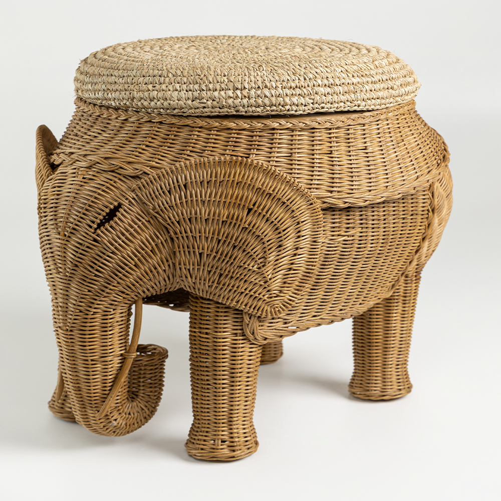 Banco Rattan Elefante Gajah C72xL40xA55cm