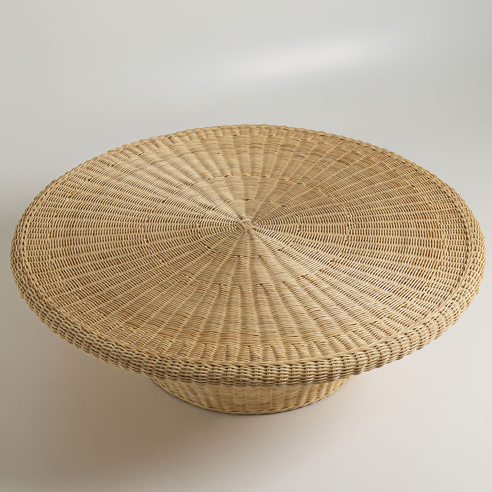 Mesa Centro Rattan Kalari Ø100xA30cm