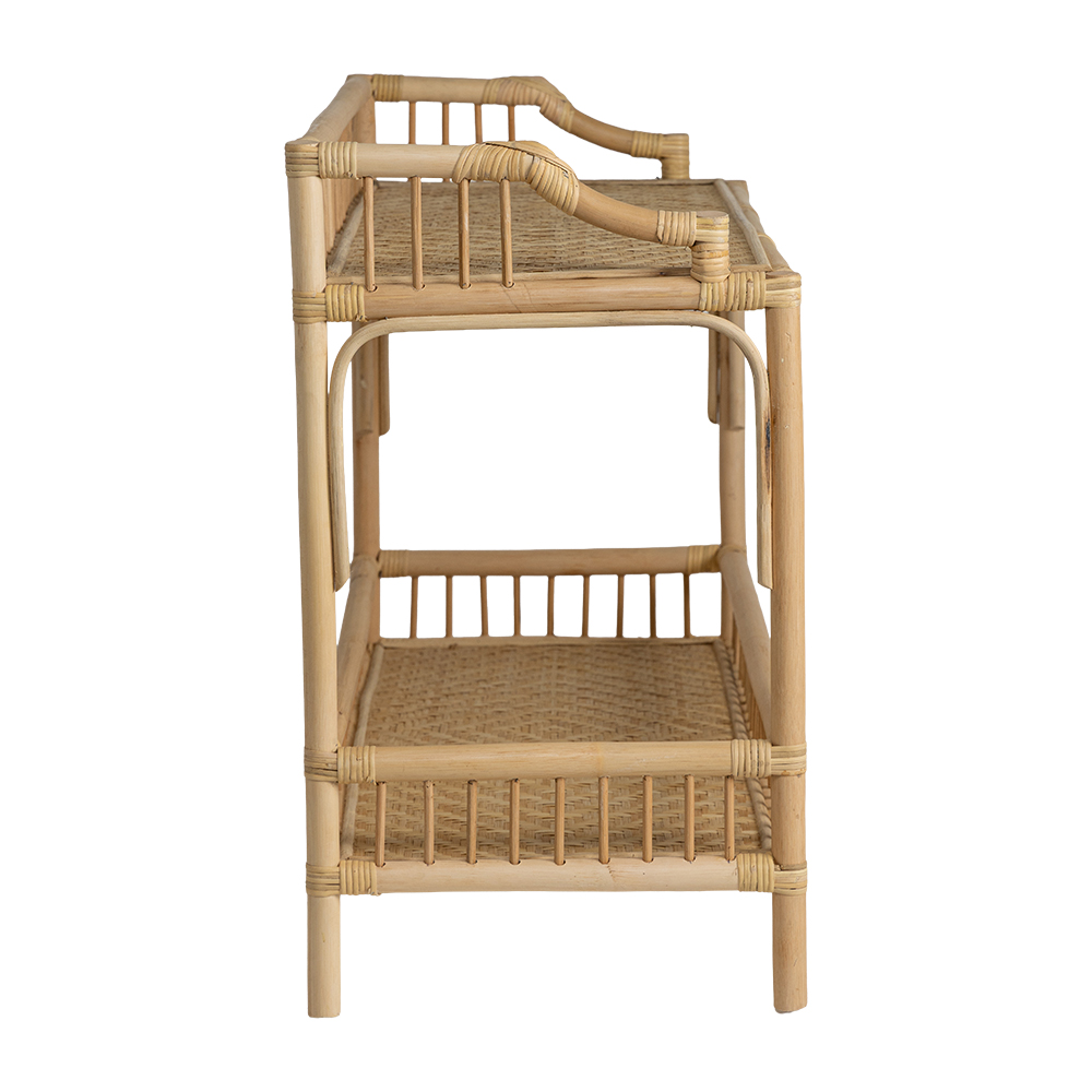 Carrinho Bar Rattan Velune C90xL40xA78cm