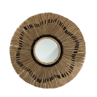 Adorno Espelho Fibras Naturais Raas - Ø:92 X A:01 CM (Diâmetro Espelho 28cm)