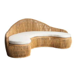 Sofá Curvado Rattan Corcovado 300x80x110cm