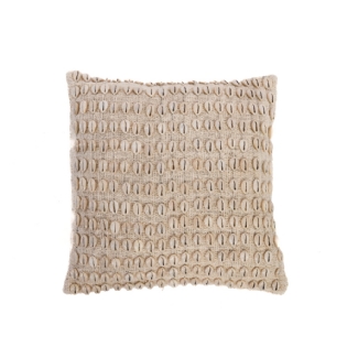 Capa Almofada Algodao Puro & Conchas Adler Cor Natural L:40 X P:40 X A:10 CM