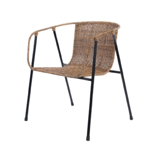 Poltrona Aço Carbono|Rattan Sintetico Leston L:45 X P:60 X A:85 CM