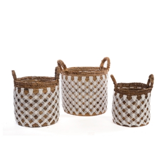 Conjunto Cestos Fibra Banana Rosen