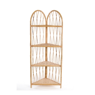 Estante Canto Bambu|Rattan Bauhaus: 4 Prateleira - L:65 X P:43 X A:168 CM