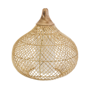Pendente Rattan|Madeira Saba II D40xA40cm
