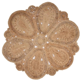 Tapete Fibra Mendong Natural Lunas - Ø:150  X A:05 CM