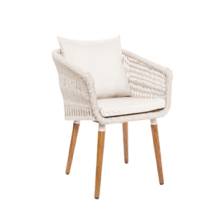 Cadeira Aluminio/Corda Damen Bege L:57 X P:57,5 X A:78 CM