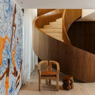 Cadeira Rattan|Bambu Laminado Nolam L:60 X P:62 X A:75 CM