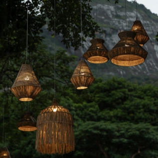 Pendente Fibra Agel|Flor Jacinto Dagua Berlian Ø:40 X A: 40 CM