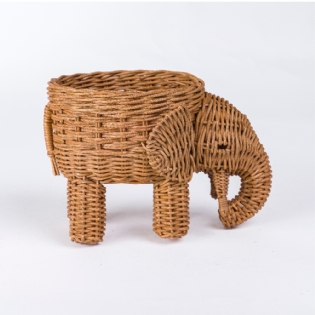 Cachepot Rattan Elefante P - L:16 X P:13 X A:15 CM