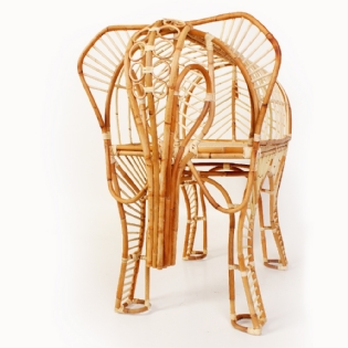 Carrinho Bar Rattan Elefante - L:140 X P:140 X A:80 CM