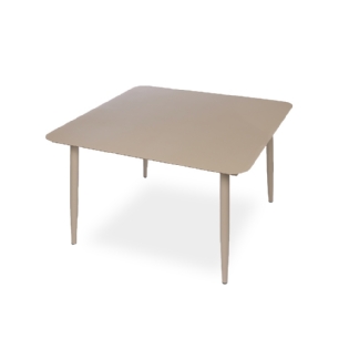Mesa Jantar Quadrada Aluminio Malia Bege - L:120 X P:120 X A:75 CM