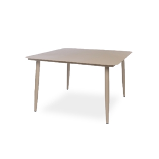 Mesa Jantar Quadrada Aluminio Malia Bege - L:120 X P:120 X A:75 CM