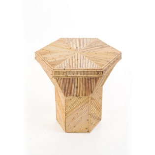 Mesa Centro Rattan Hexagonal Paola Ribeiro 2 -  L:60 X P:60 X A:60 CM