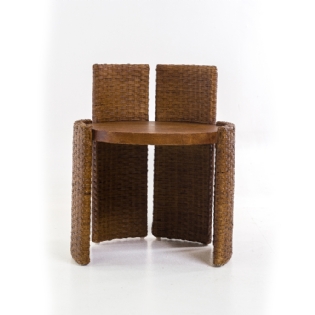 Cadeira Madeira/Fibra Natural Paola Ribeiro 50x62cm