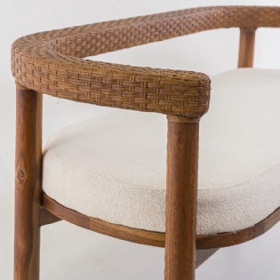 Sofá Madeira e Fibras Naturais Paola Ribeiro 160 x 68cm