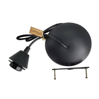 Fio Pendente com Bocal 33mm Preto 3 Metros