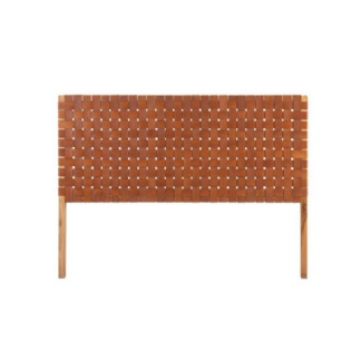 Cabeceira Teca/Couro Mason L:160 X P:5 X A:140 CM