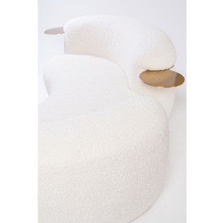 Sofá Claire White - L:252 X P:85 X A:78 CM (Acompanha duas mesas laterais)