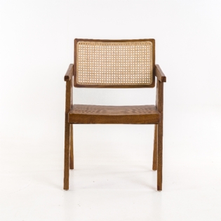 Cadeira Braço Madeira/Fibra Natural Capitol L54xP56xA80cm