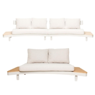 Conjunto Sofá Curvado Allu|Poliwood Sollar - L:195 X P:80 X A:75|L:165 X P:80 X A:75 CM