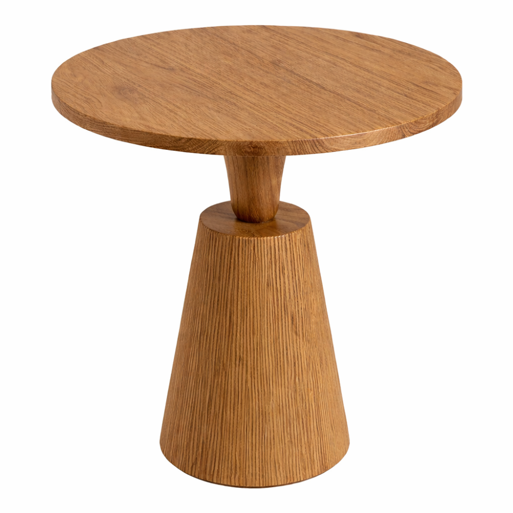 Mesa Lateral Madeira Teca Jati Art Natural Ø60xA60cm