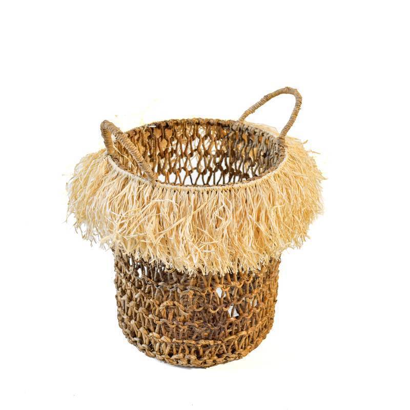 Cesta Fibra Natural de Banana Platano II -  Ø:30 X A:40 CM