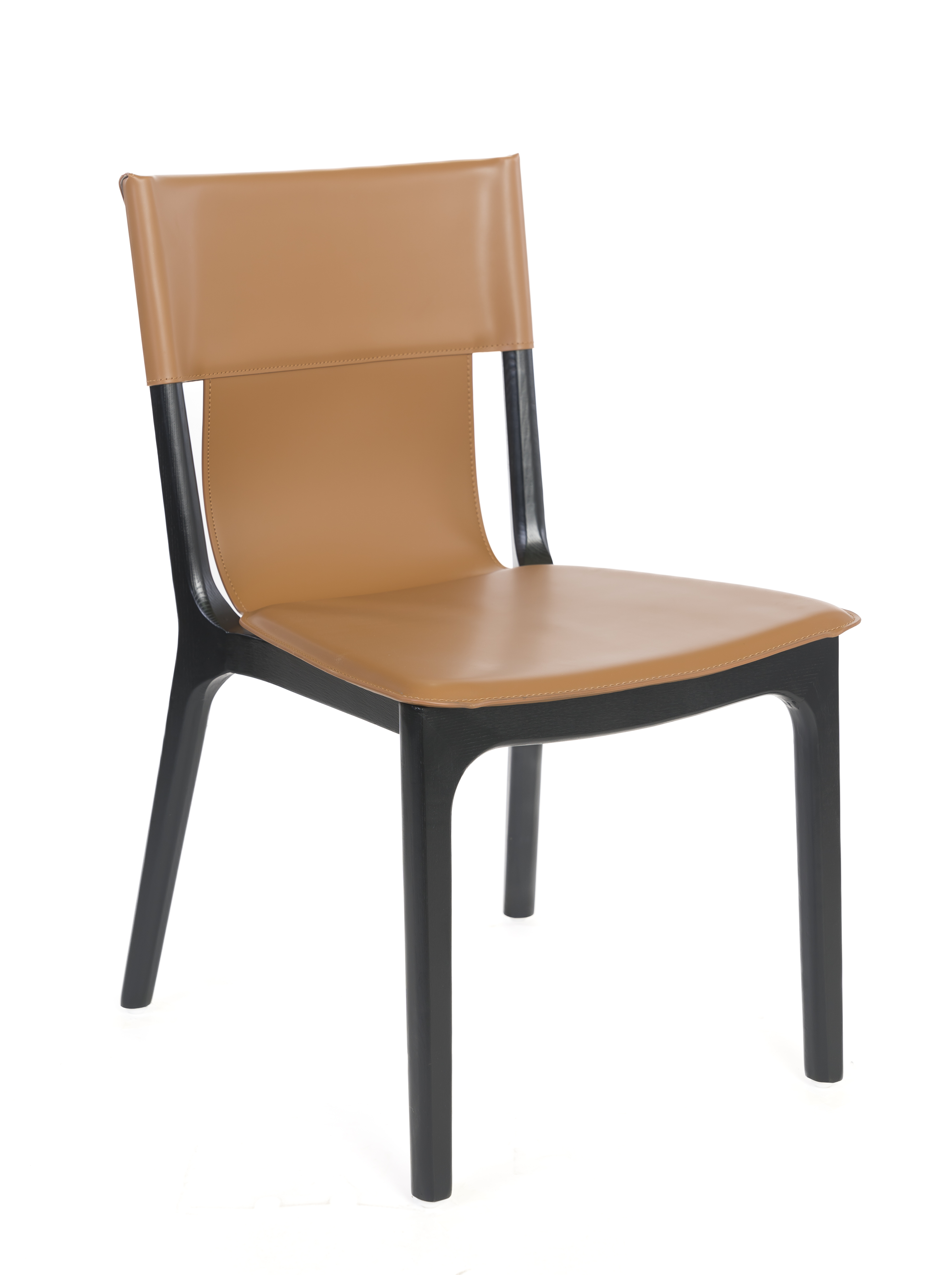 Cadeira Madeira/Couro Ecologico Cloe C53xL50xA82cm