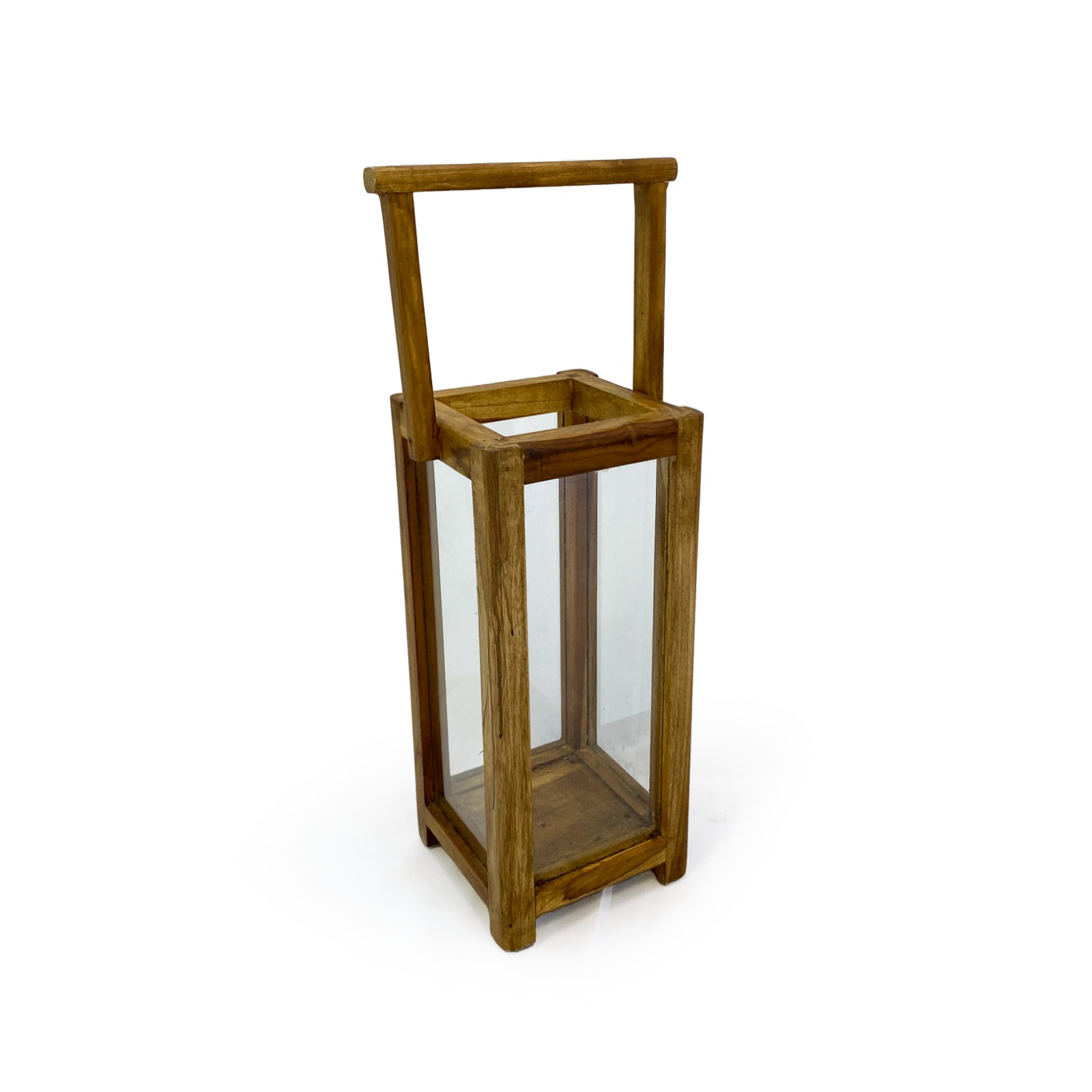 Lanterna para Velas Madeira  Ames - L:25 X P:25 X A:55 CM