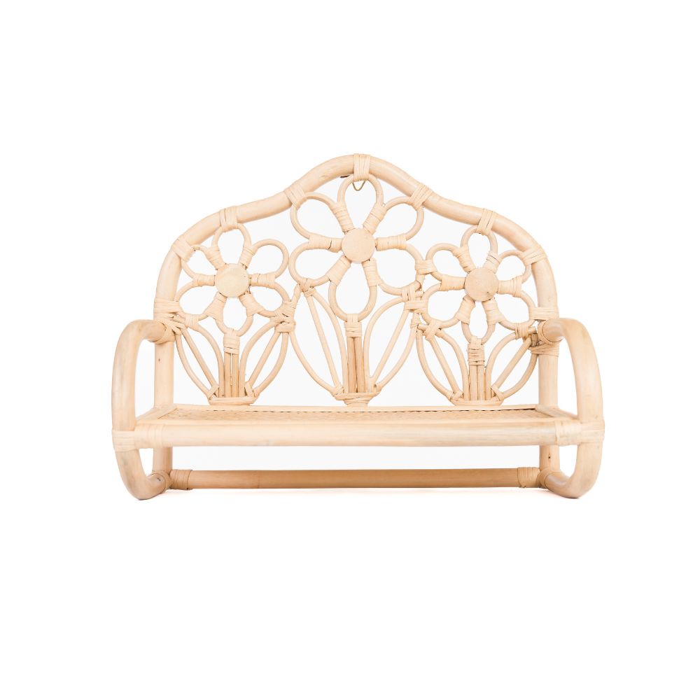 Porta Toalha | Prateleira Rattan Flower L45xP19xA37cm