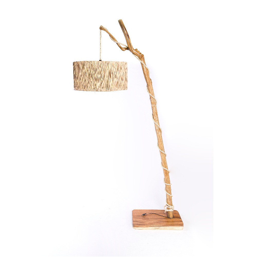 Luminaria Piso Teca/Rattan Arbor - Ø:71 X A:250 CM