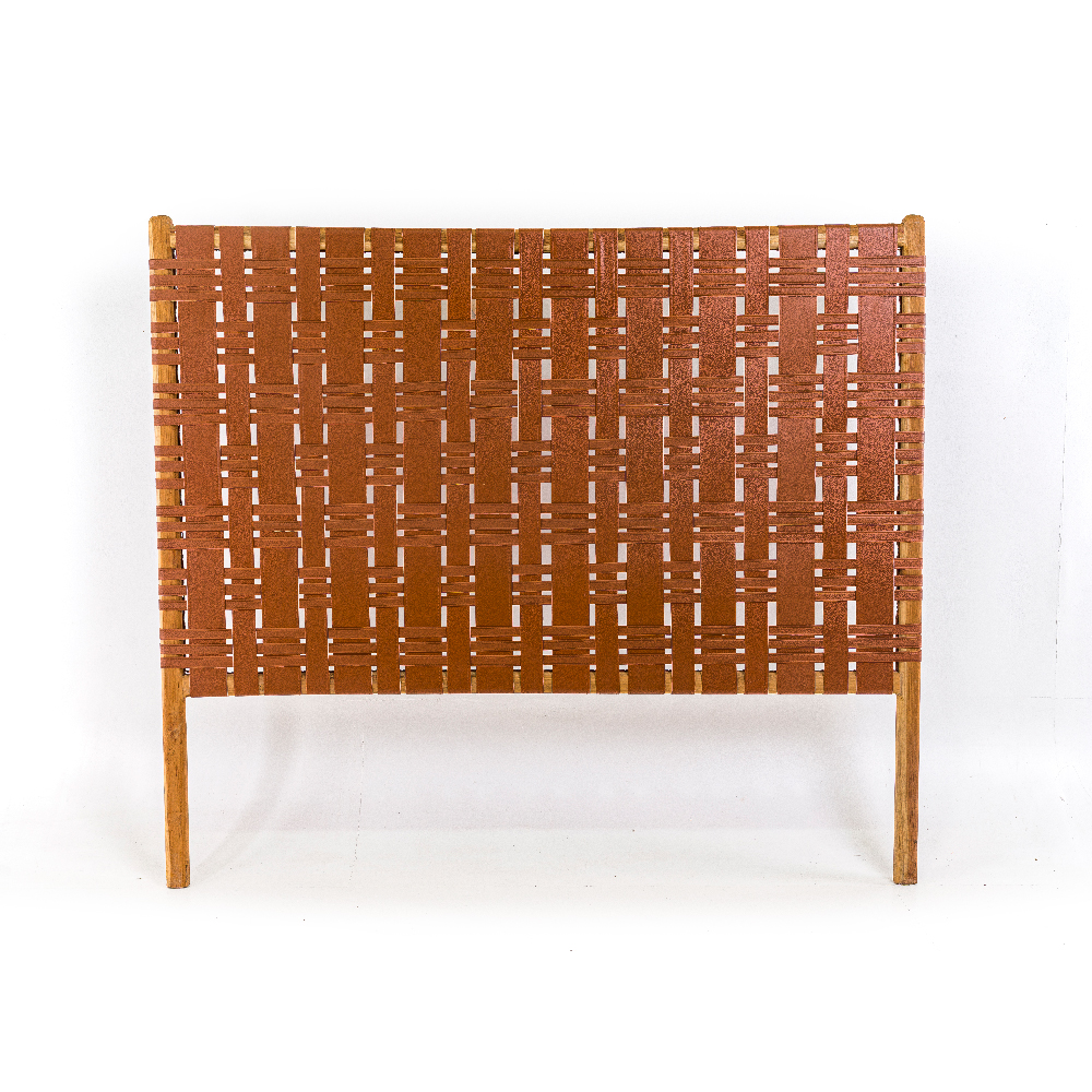 Cabeceira Teca/Couro Mason L:160 X P:5 X A:140 CM