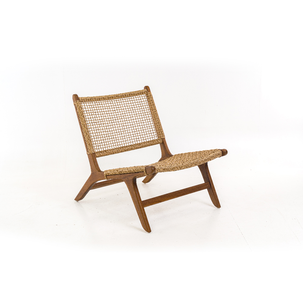Poltrona Madeira Teca/Fibra Sintetica Delie L63x71xA73cm