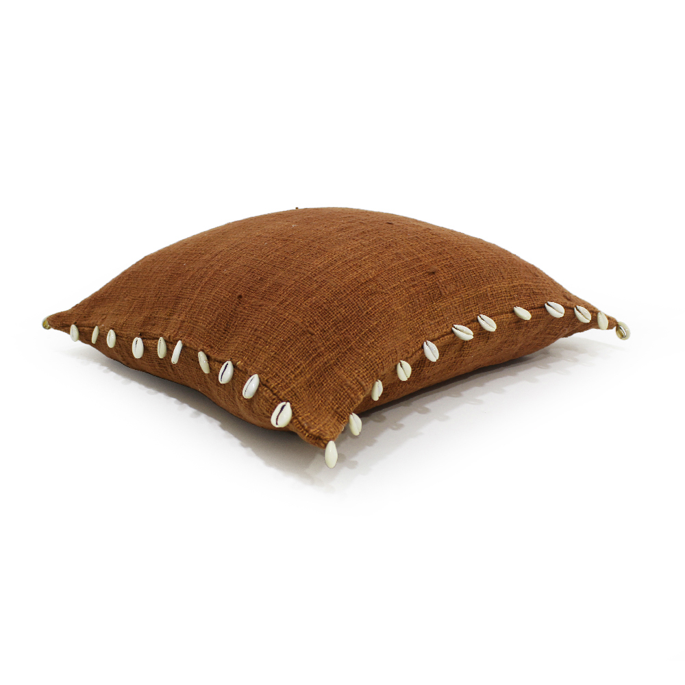 Capa Almofada Algodao Puro & Conchas Jarin Chocolate L:50 X P:50 X A:10 CM