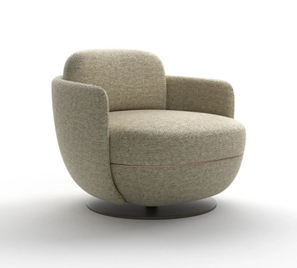 Poltrona Giratoria Meldon White C75xL80xA80cm