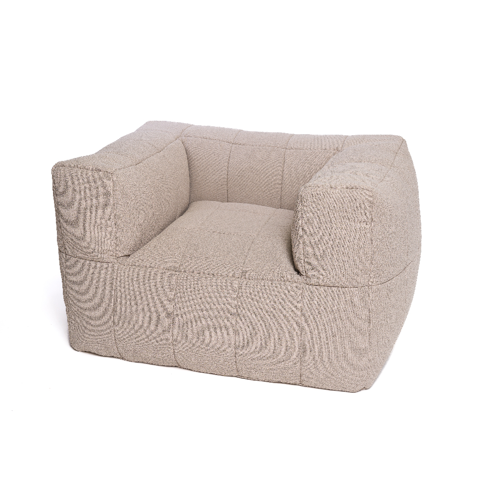 Puff Poltrona Garden com Braços Bege L:100 X P:90 X A:60 CM