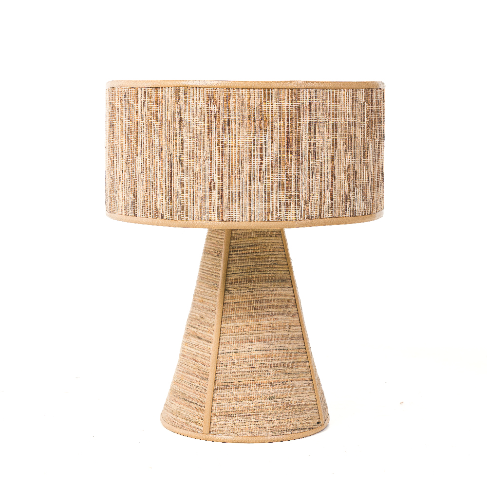 Luminaria Mesa Fibra Flor Jacinto Dagua Adellin P - Ø:26 X A:41 CM