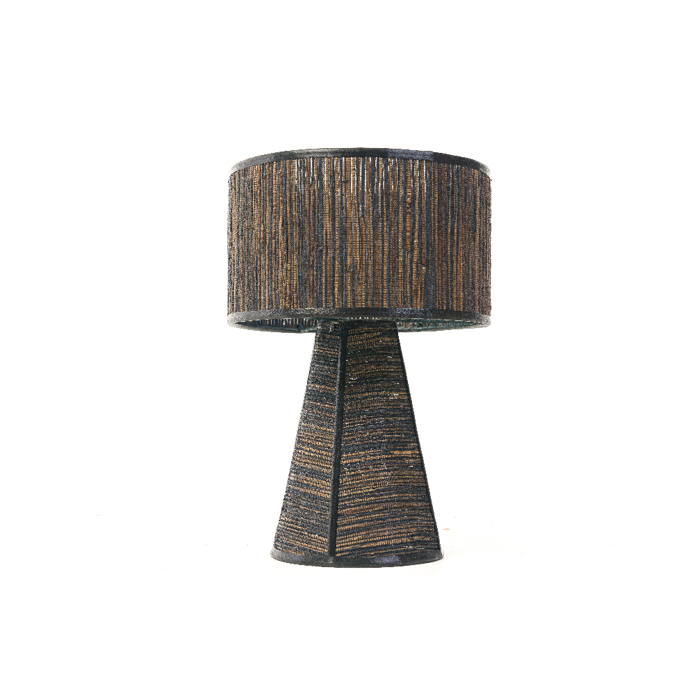 Luminaria Mesa Fibra Flor Jacinto Dagua Adellin Black G L41 x A50