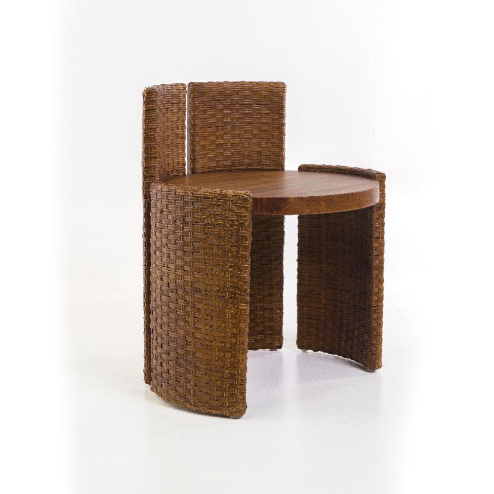 Cadeira Madeira/Fibra Natural Paola Ribeiro 50x62cm