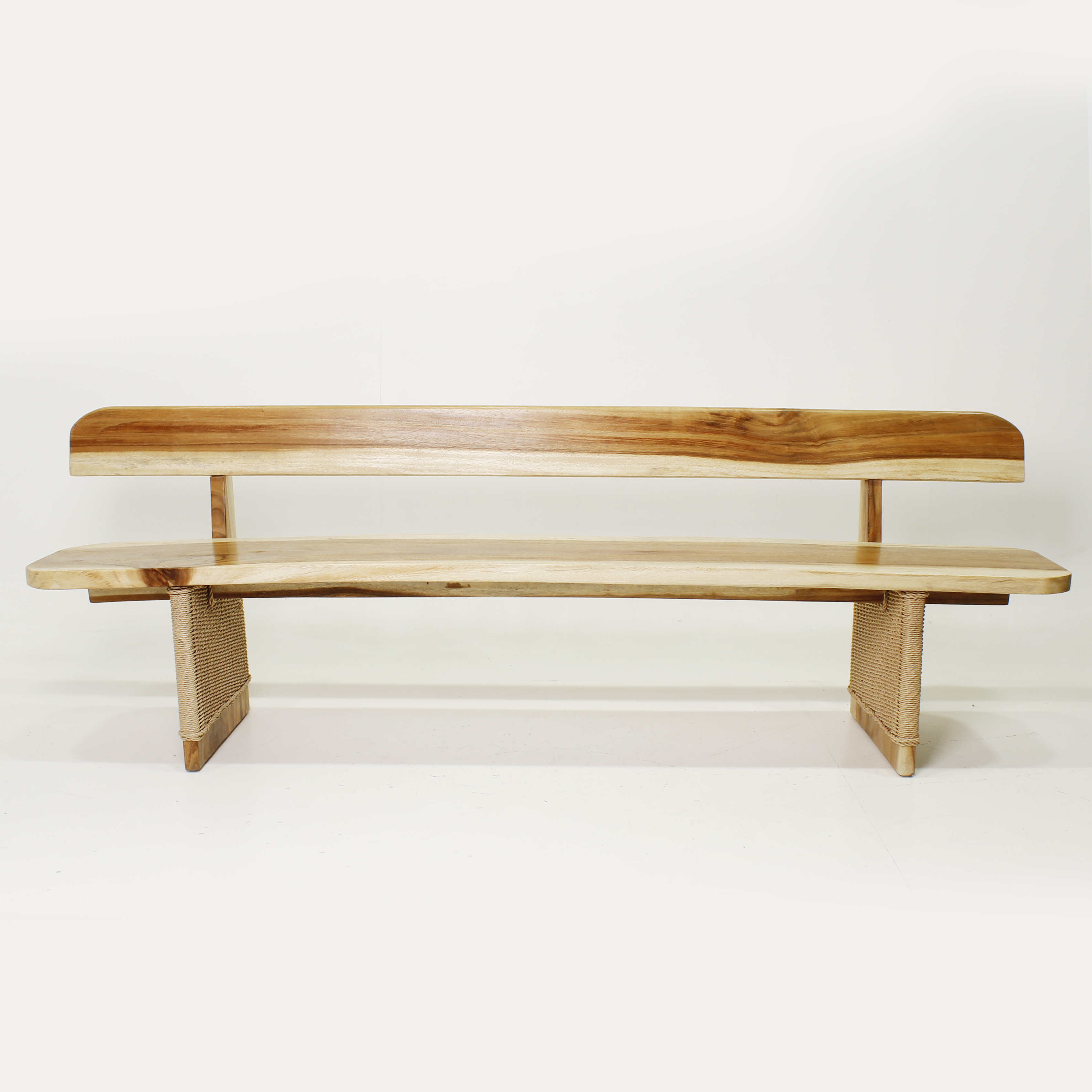 Banco Madeira com Fibras Naturais Cave - L:230 X P:51 X A:76 CM