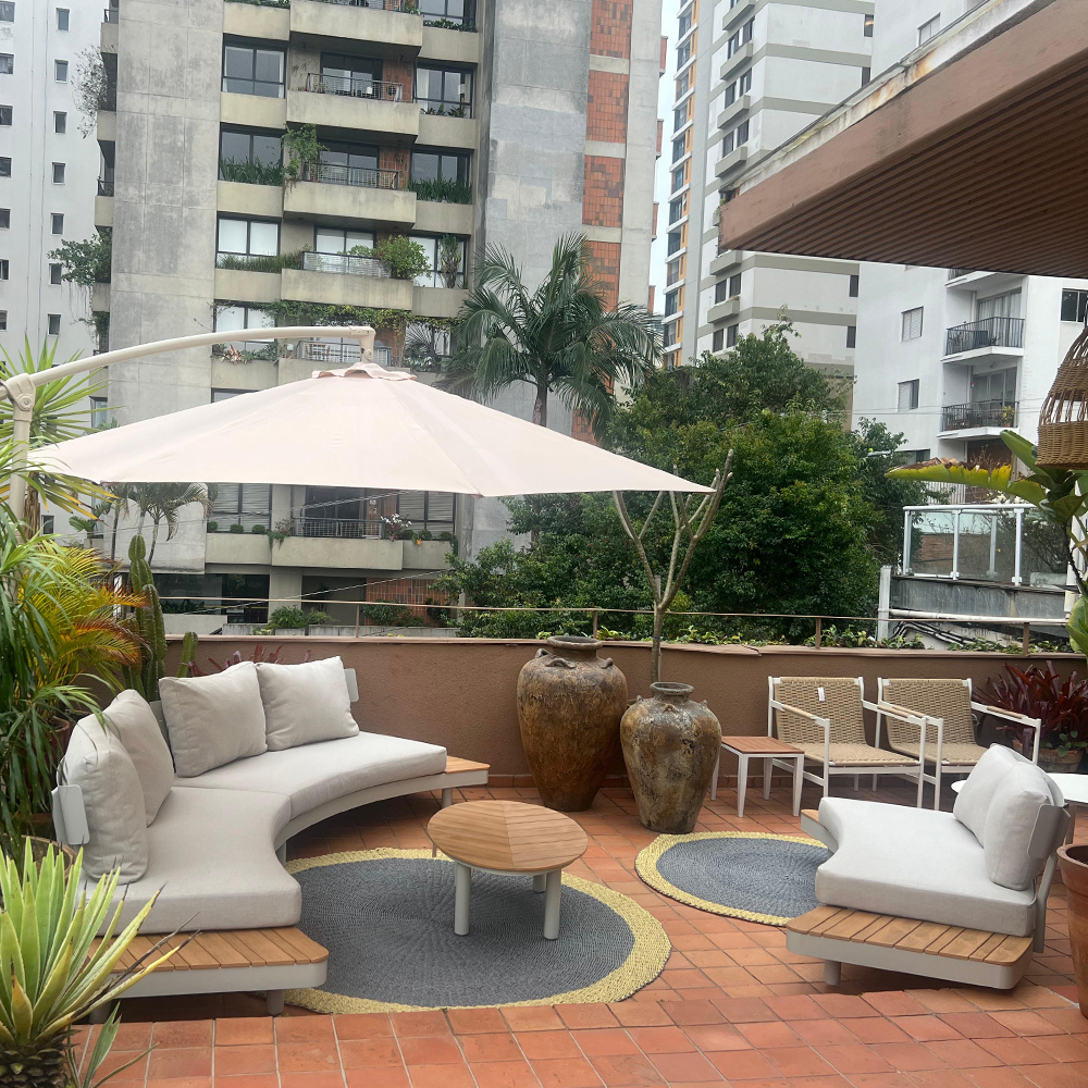 Conjunto Sofá Curvado Allu|Poliwood Sollar - L:195 X P:80 X A:75|L:165 X P:80 X A:75 CM