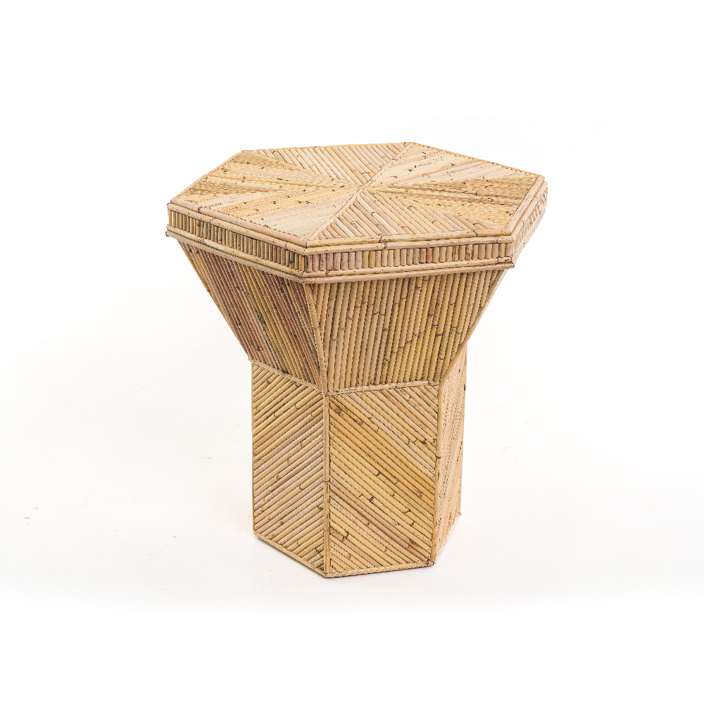 Mesa Centro Rattan Hexagonal Paola Ribeiro 2 -  L:60 X P:60 X A:60 CM