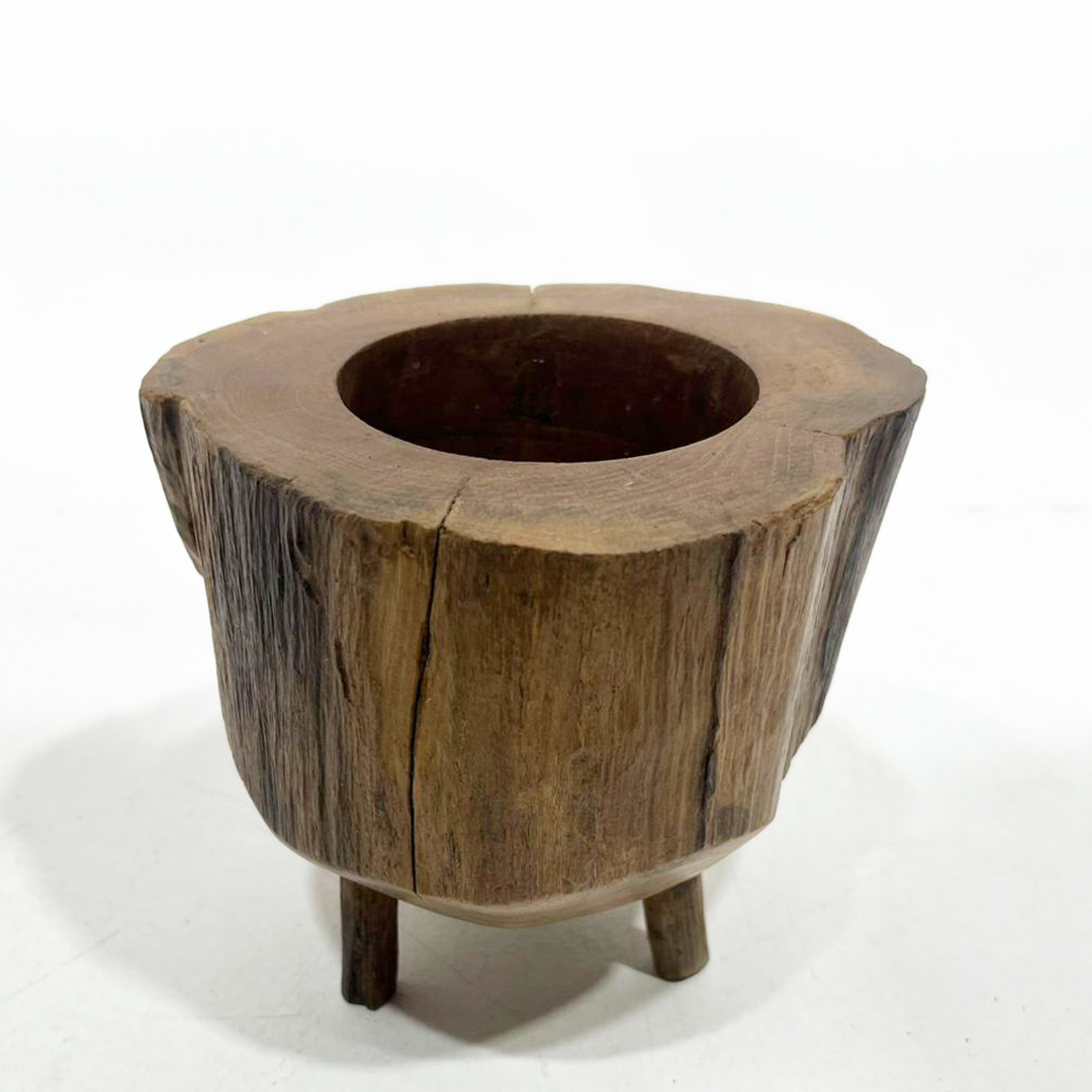 Porta Velas Madeira Cananga - Ø:15 X A:15 CM